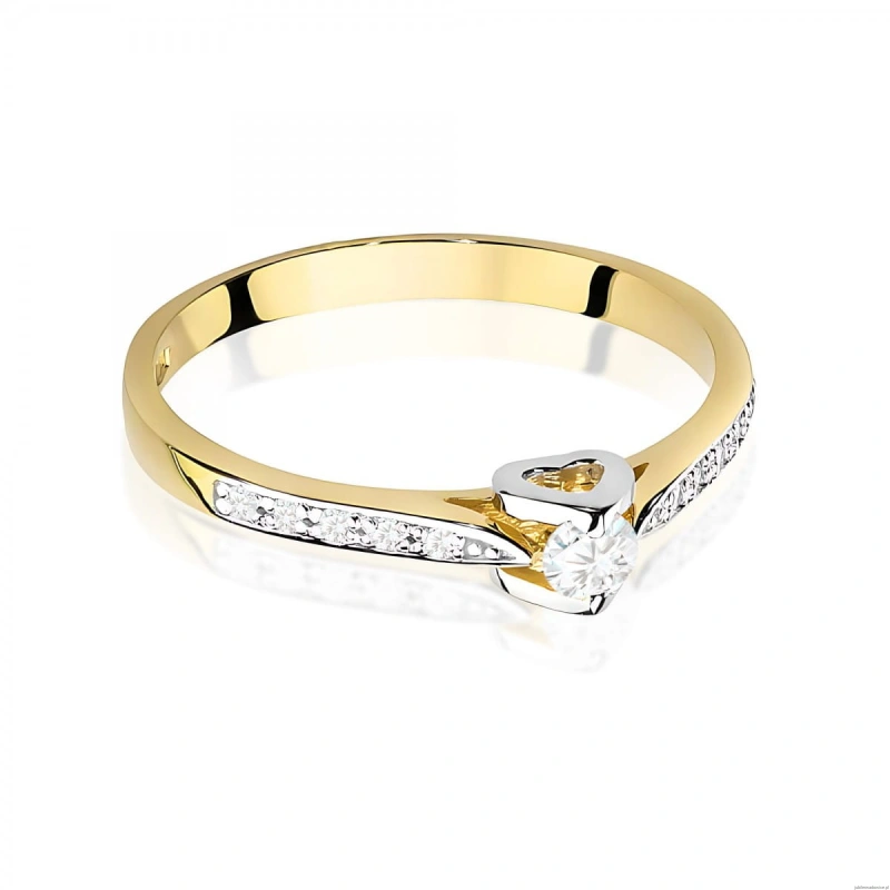 Pierścionek W0435 Diament Laboratoryjny 0,10ct żółte złoto 375