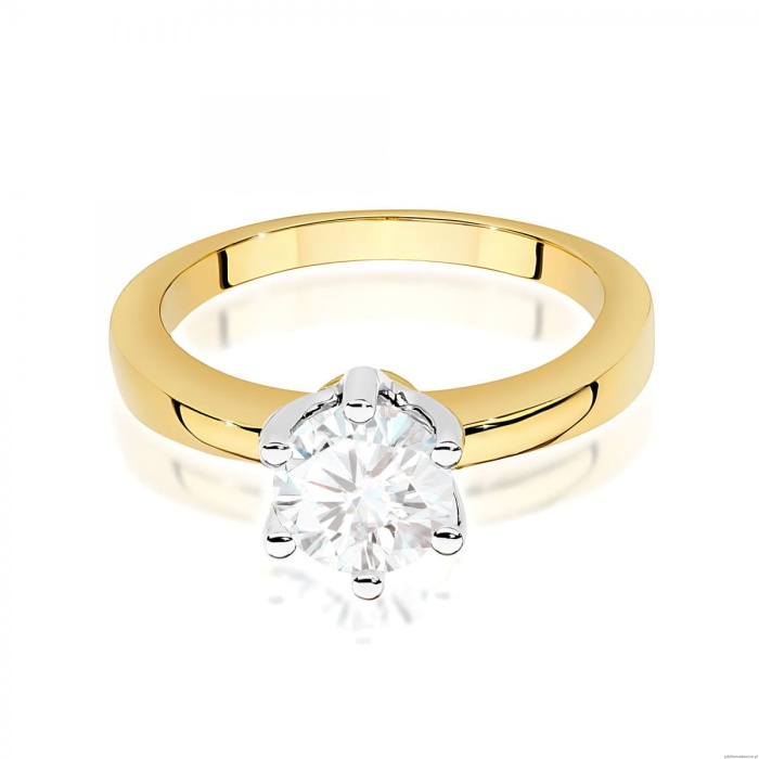 Pierścionek W0482 Diament Laboratoryjny 1,00ct żółte złoto 375