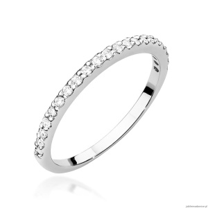 Pierścionek W0531 z diamentami laboratoryjnymi białe złoto 375