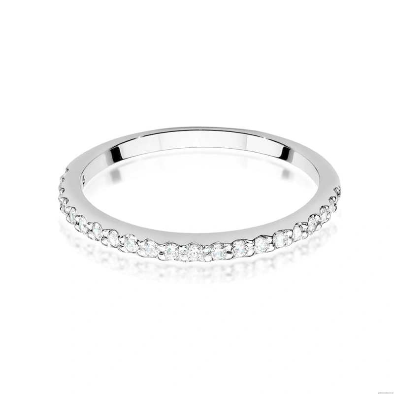 Pierścionek W0531 z diamentami laboratoryjnymi białe złoto 375