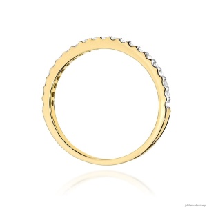 Pierścionek W0531 z diamentami laboratoryjnymi żółte złoto 375