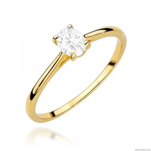 Pierścionek W0581 Diament Laboratoryjny 0,30ct żółte złoto 375