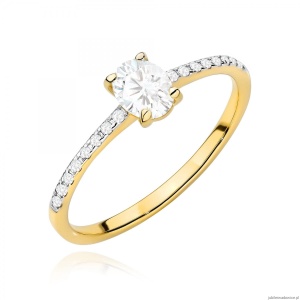Pierścionek W0582 diament laboratoryjny 0,30ct żółte złoto 375