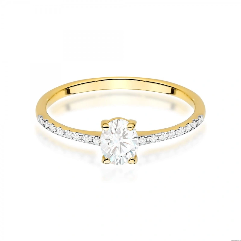 Pierścionek W0582 diament laboratoryjny 0,30ct żółte złoto 375