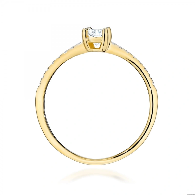 Pierścionek W0582 diament laboratoryjny 0,30ct żółte złoto 375