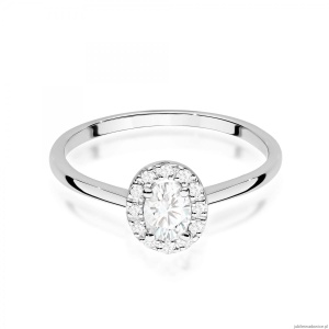 Pierścionek W0583 Diament Laboratoryjny 0,30ct białe złoto 375