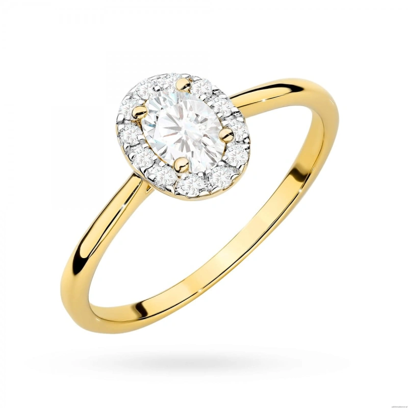 Pierścionek W0583 Diament Laboratoryjny 0,30ct żółte złoto 375