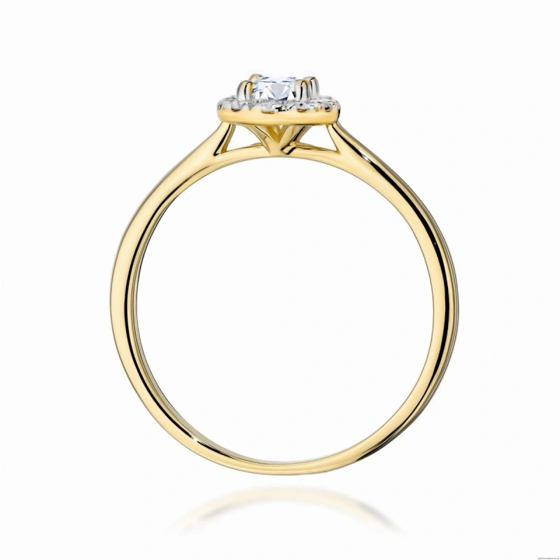 Pierścionek W0583 Diament Laboratoryjny 0,30ct żółte złoto 375