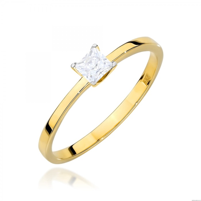 Pierścionek W0587 Diament Laboratoryjny 0,30ct żółte złoto 375