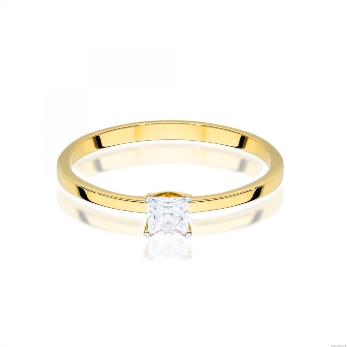 Pierścionek W0587 Diament Laboratoryjny 0,30ct żółte złoto 375