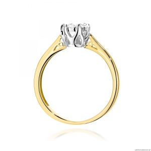 Pierścionek W0605 Diament Laboratoryjny 0,30ct żółte złoto 375
