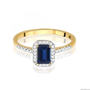 Pierścionek W0575 Szafir 0,60ct żółte złoto 375