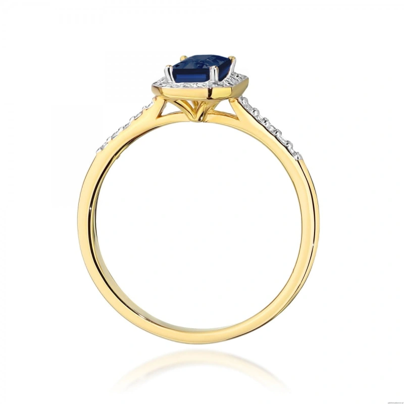Pierścionek W0575 Szafir 0,60ct żółte złoto 375