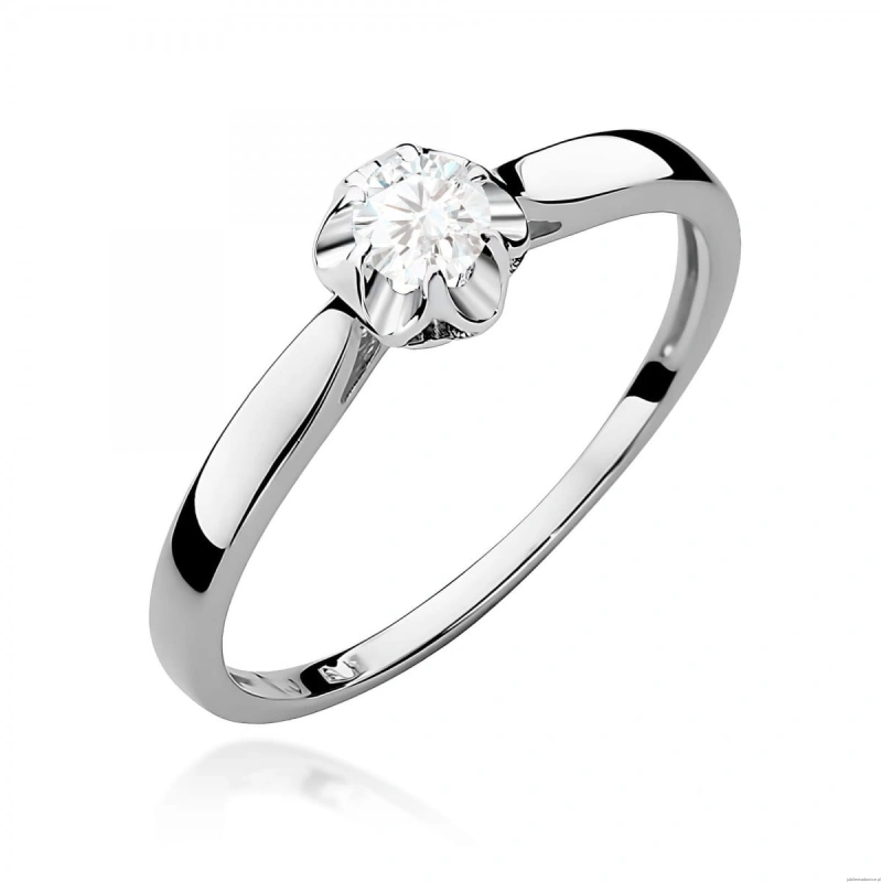 Pierścionek W0062 Diament Laboratoryjny 0,15ct białe złoto 375