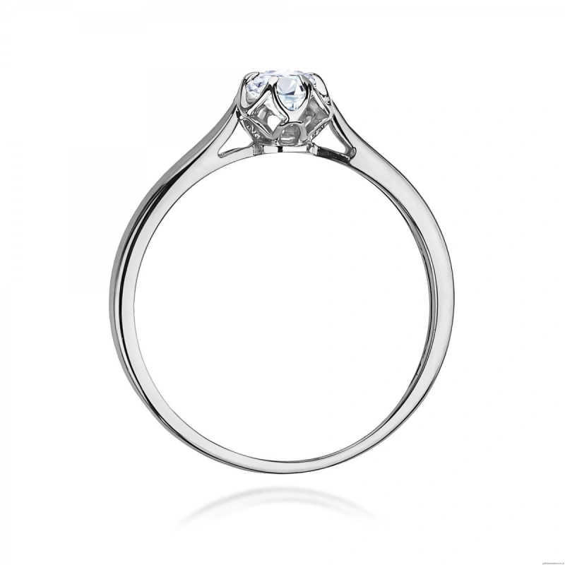Pierścionek W0062 Diament Laboratoryjny 0,15ct białe złoto 375
