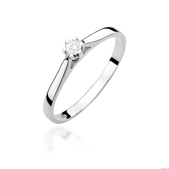 Pierścionek W0311 Diament Laboratoryjny 0,10ct białe złoto 375