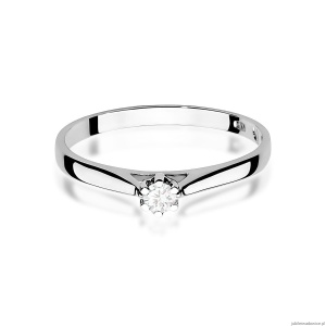 Pierścionek W0311 Diament Laboratoryjny 0,10ct białe złoto 375