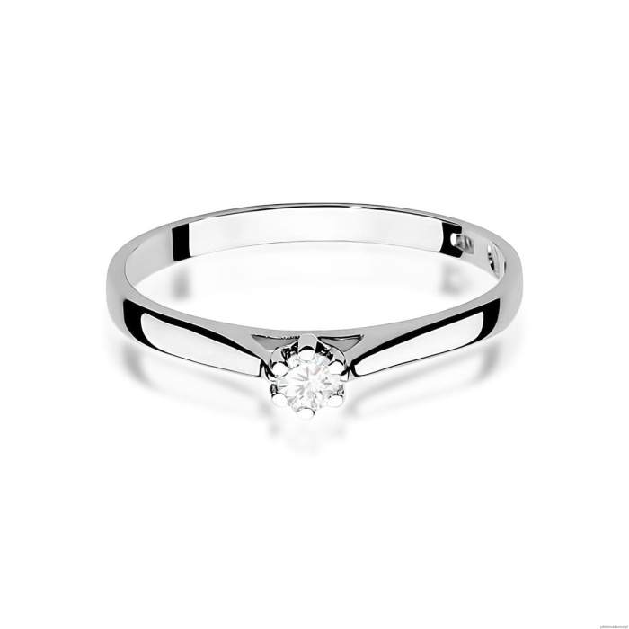 Pierścionek W0311 Diament Laboratoryjny 0,10ct białe złoto 375