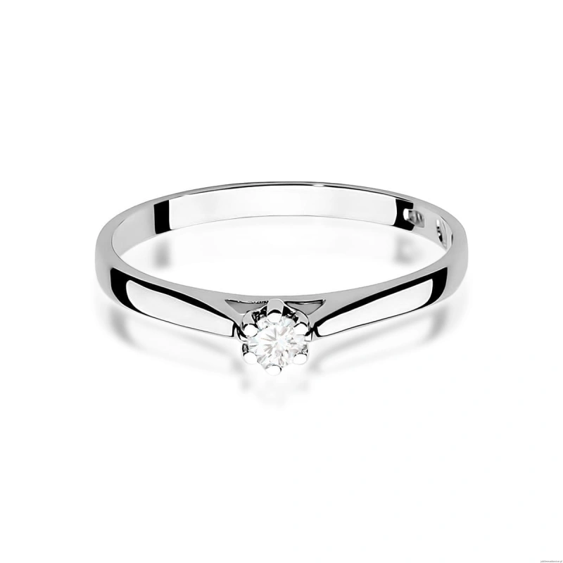Pierścionek W0311 Diament Laboratoryjny 0,10ct białe złoto 375