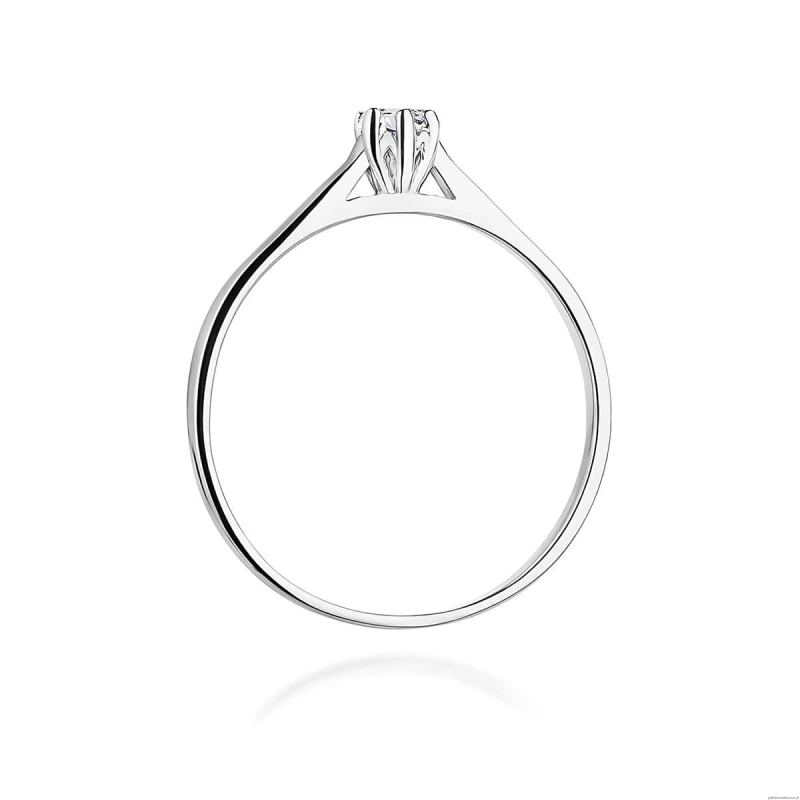 Pierścionek W0311 Diament Laboratoryjny 0,10ct białe złoto 375
