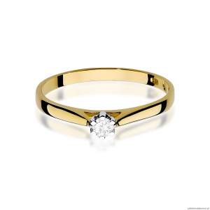 Pierścionek W0311 Diament Laboratoryjny 0,10ct żółte złoto 375