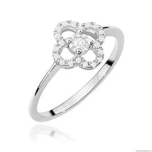 Pierścionek W0627 Diament 0,03ct białe złoto 375