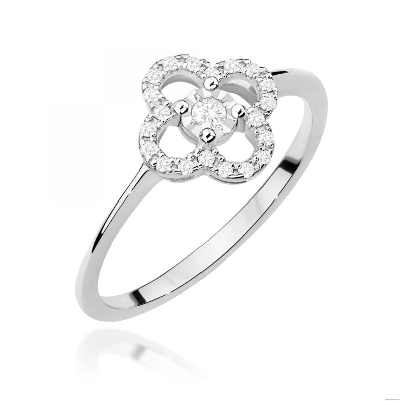 Pierścionek W0627 Diament 0,03ct białe złoto 375