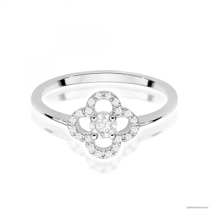Pierścionek W0627 Diament 0,03ct białe złoto 375