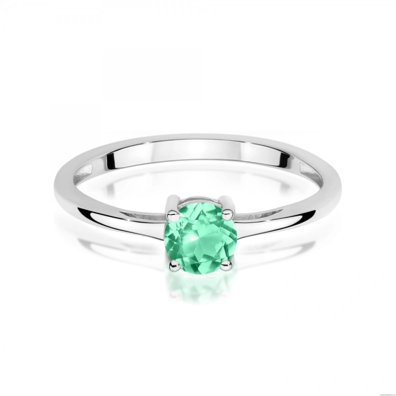 Pierścionek W0656 Szmaragd 0,50ct białe złoto 375