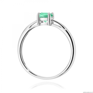 Pierścionek W0656 Szmaragd 0,50ct białe złoto 375