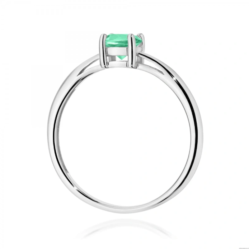 Pierścionek W0656 Szmaragd 0,50ct białe złoto 375