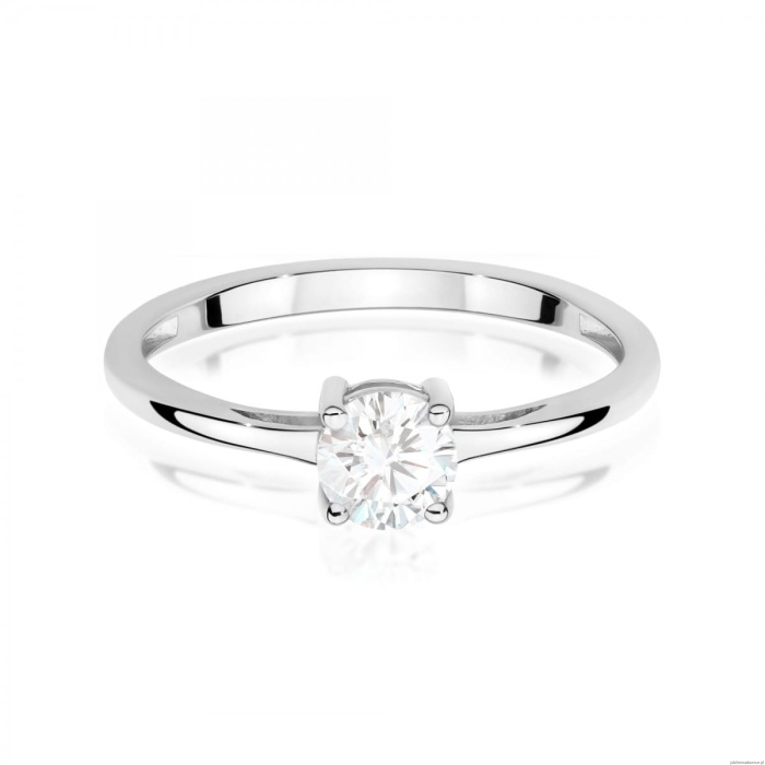 Pierścionek W0656 Diament Laboratoryjny 0,50ct białe złoto 375
