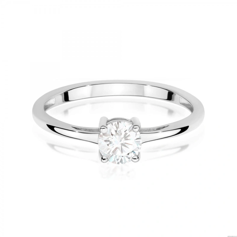 Pierścionek W0656 Diament Laboratoryjny 0,50ct białe złoto 375