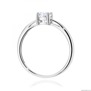 Pierścionek W0656 Diament Laboratoryjny 0,50ct białe złoto 375