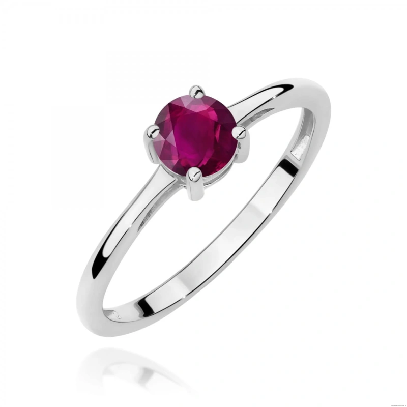 Pierścionek W0656 Rodolit 0,60ct białe złoto 375