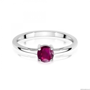 Pierścionek W0656 Rodolit 0,60ct białe złoto 375