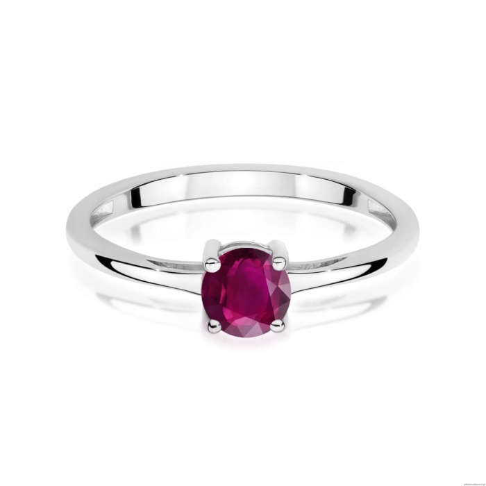 Pierścionek W0656 Rodolit 0,60ct białe złoto 375