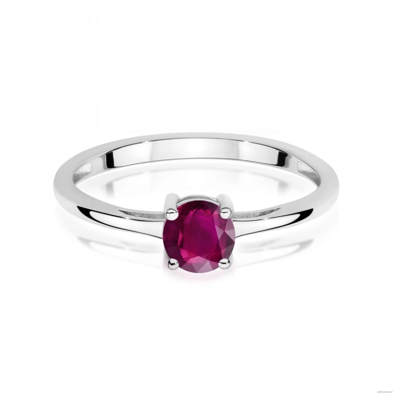 Pierścionek W0656 Rodolit 0,60ct białe złoto 375
