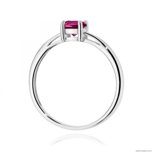 Pierścionek W0656 Rodolit 0,60ct białe złoto 375