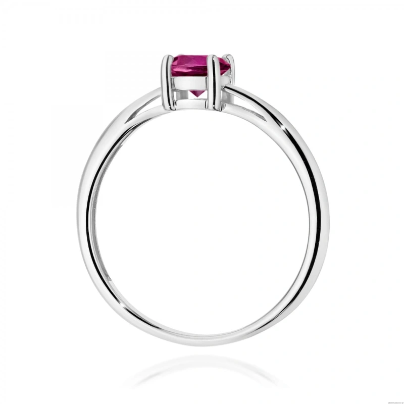 Pierścionek W0656 Rodolit 0,60ct białe złoto 375