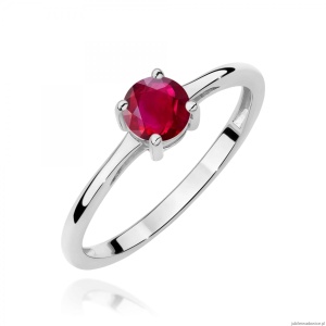 Pierścionek W0656 Rubin 0,60ct białe złoto 375