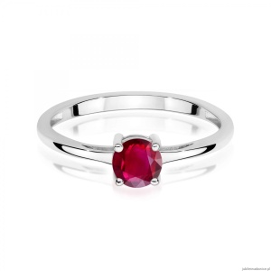 Pierścionek W0656 Rubin 0,60ct białe złoto 375