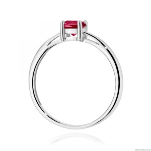 Pierścionek W0656 Rubin 0,60ct białe złoto 375