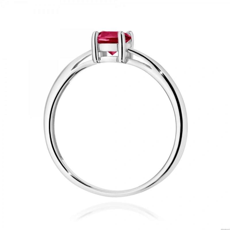 Pierścionek W0656 Rubin 0,60ct białe złoto 375