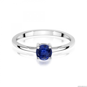Pierścionek W0656 Szafir 0,50ct białe złoto 375