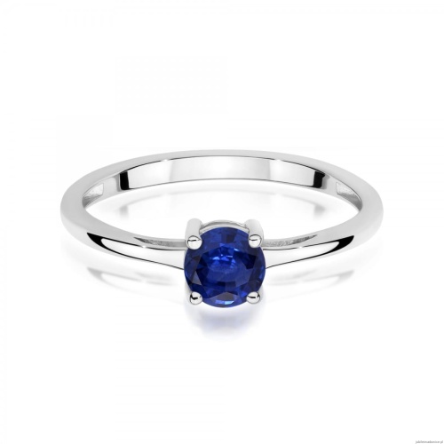 Pierścionek W0656 Szafir 0,50ct białe złoto 375