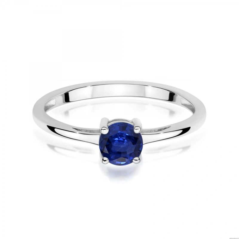 Pierścionek W0656 Szafir 0,50ct białe złoto 375