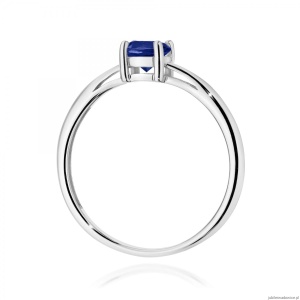 Pierścionek W0656 Szafir 0,50ct białe złoto 375