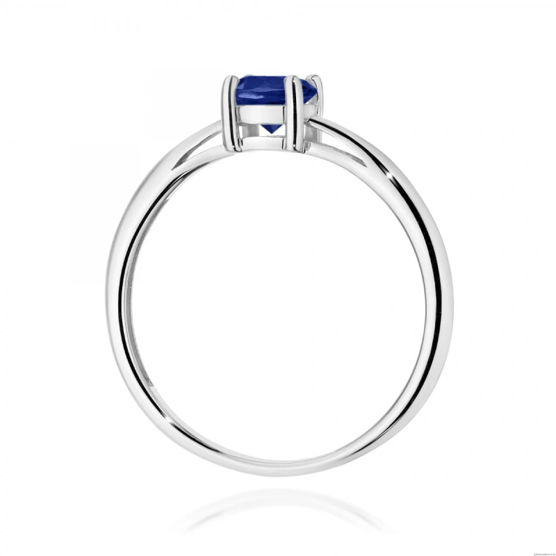 Pierścionek W0656 Szafir 0,50ct białe złoto 375