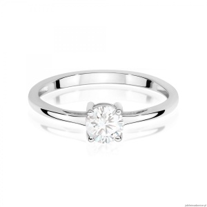 Pierścionek W0656 Biały Szafir 0,60ct białe złoto 375